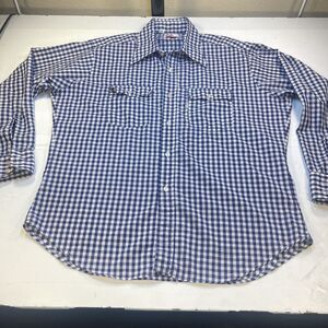 Vintage Levi's Big E Western Plaid Shirt Made in USA Cowboy Mens 17 XL